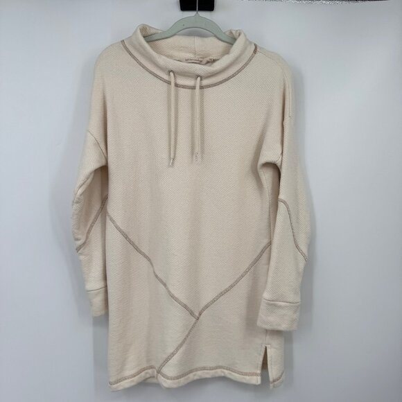 Soft Surroundings Mock-Neck Knit Pullover Sweater Tunic Cream size Medium Ivory - Picture 1 of 9